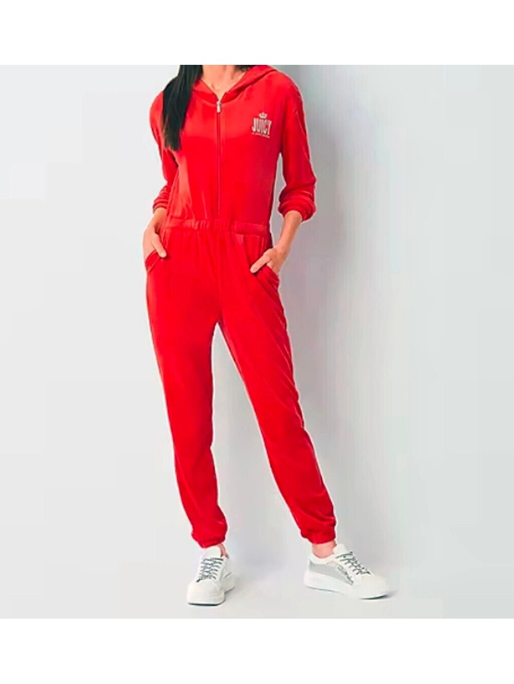 Y2K inspired Juicy Couture Hooded Velour Jumpsuit Medium